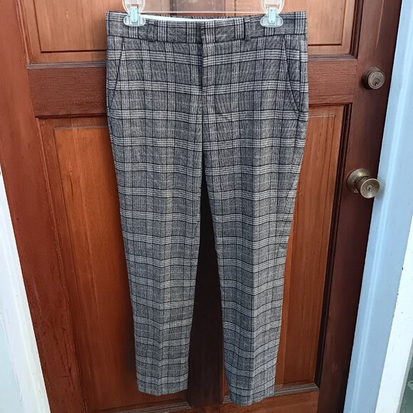 BANANA REPUBLIC "Ryan" Wool Plaid Mid-Rise Trousers OP - Picture 13 of 13